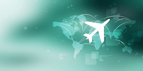 2D illustration Airplane mode concept