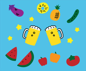 ビール 野菜 フルーツ