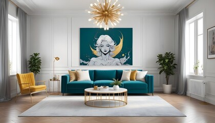 interior modern design room 3d