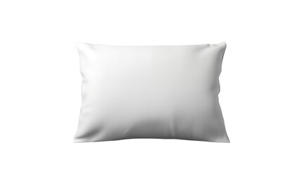 A slightly wrinkled white pillow isolated on transparent background	