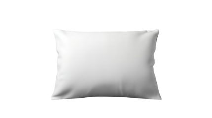 A slightly wrinkled white pillow isolated on transparent background	