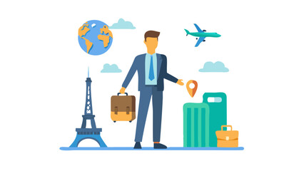 business man in the city, travel and tourism, icon