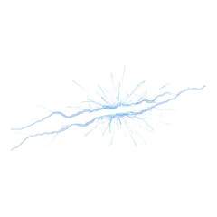 Fototapeta premium Blue lightning bolt or neural vein illustration branching across white field
