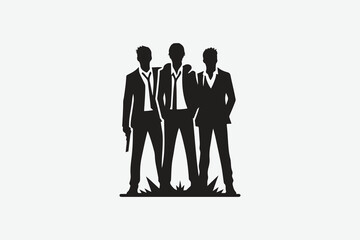 Friends chilling squad silhouette