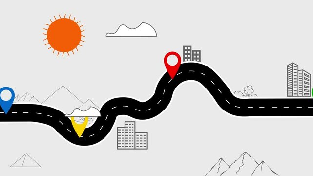 Roadmap Journey, animation (4k, looped)
