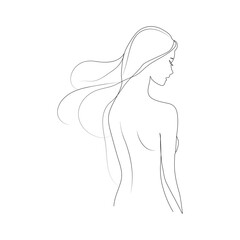 Continuous single line of woman face and body shape .Woman Face Minimalist Illustration. Continuous single line of woman tattoo. One Line Woman Vector Art, Icons, and Graphics. One Line Woman Images 