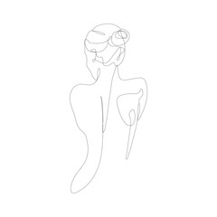 Continuous single line of woman face and body shape .Woman Face Minimalist Illustration. Continuous single line of woman tattoo. One Line Woman Vector Art, Icons, and Graphics. One Line Woman Images 