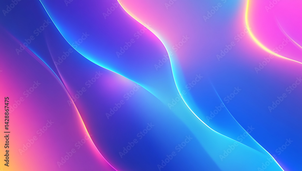 Poster modern abstract gradient background with colorful shapes and light effects, a blue color scheme, sof