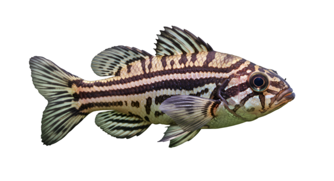 Striped fish profile photography