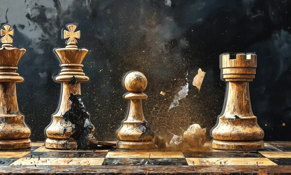 chess pieces on the board