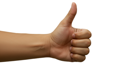 Thumbs up hand gesture