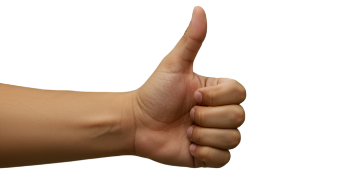 Thumbs up hand gesture