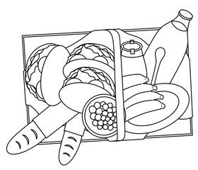 Hand drawn picnic basket illustration