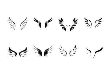 Monochrome Wing Symbol Icons tattoo Collection
