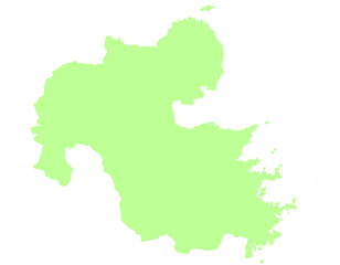 Obraz premium 大分県 地図 黄緑 イラスト