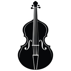 Fototapeta premium Isolated Black Vector Musician using Element cello With White Background