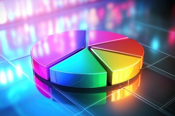 Fototapeta premium Colorful Pie Chart Displaying Business Data
