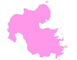 大分県　地図　ピンク　イラスト