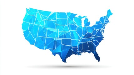 Detailed map illustration of the united states highlighting corporate headquarters as key business locations across the nation