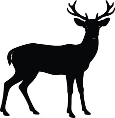 Deer Looking Alert Silhouette