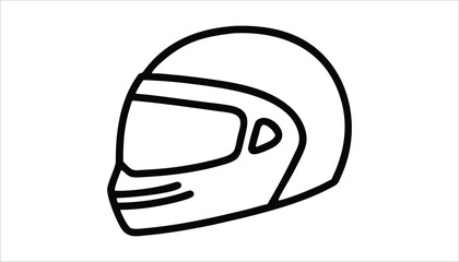 Motorcycle Helmet Icon Outline Design