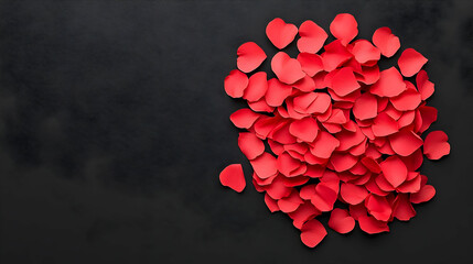 Red Rose Petals On Dark Background