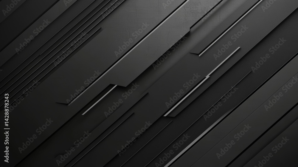 Poster abstract 3d illustration with dynamic technology line pattern and glowing light trails, representing