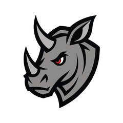 rhino head mascot logo vector illustration 