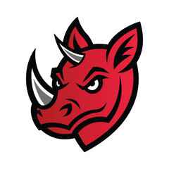 rhino head mascot logo vector illustration 