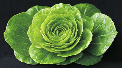 Obraz premium Green lettuce shaped like rose