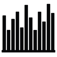 Isolated Black Vector Musician using Element equalizer bars With White Background