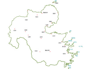大分県　地図　白　斑点　イラスト