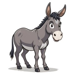 Obraz premium Cartoon illustration of happy donkey 