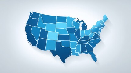 Detailed map of the united states highlighting export commodity concepts for main exported products and economic impact