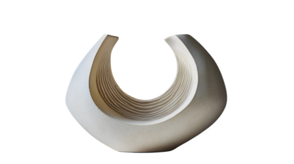 Sculptural ceramic vase in modern arch shape with no florals