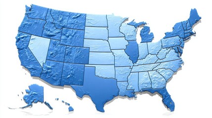 The united states represented in a map format featuring blue colors and female founder icons for women-led business growth