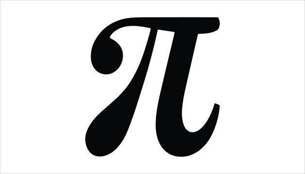 Pi symbol vector black math sign isolated education icon