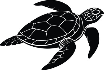 Sea Turtle Swimming Silhouette