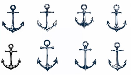 Anchors Aweigh: A collection of detailed anchor illustrations, each a symbol of hope, stability, and exploration, ready to inspire a sense of adventure and security. 