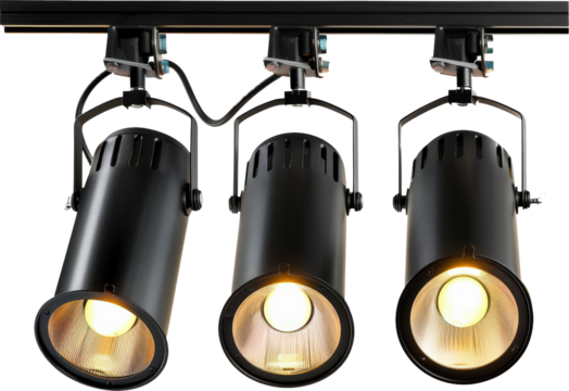 Elegant trio of black track lights