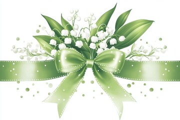 Lily of the valley bouquet adorned with a polka-dot bow a sweet and classic gift