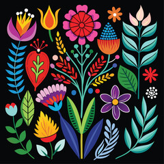 Seamless floral pattern vector design with vintage flower and leaf illustration for textile and wallpaper