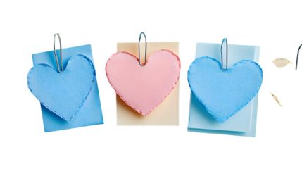 Transparent love notes with paperclip and doodle edges