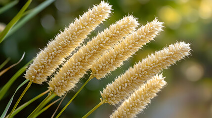 Fototapeta premium Closeup Of Fluffy Beige Flower Heads