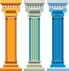 Obraz premium Classic marble column vector illustration of ancient Greek or Roman architectural style