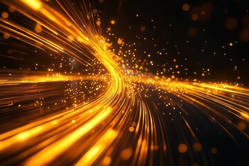 Obraz premium Abstract Golden Light Trails