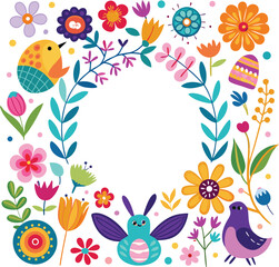 Spring brings a floral pattern with birds and butterfly in a nature design, a vector illustration of flowers creating a seamless summer art for wallpaper and card decoration with love and easter eleme