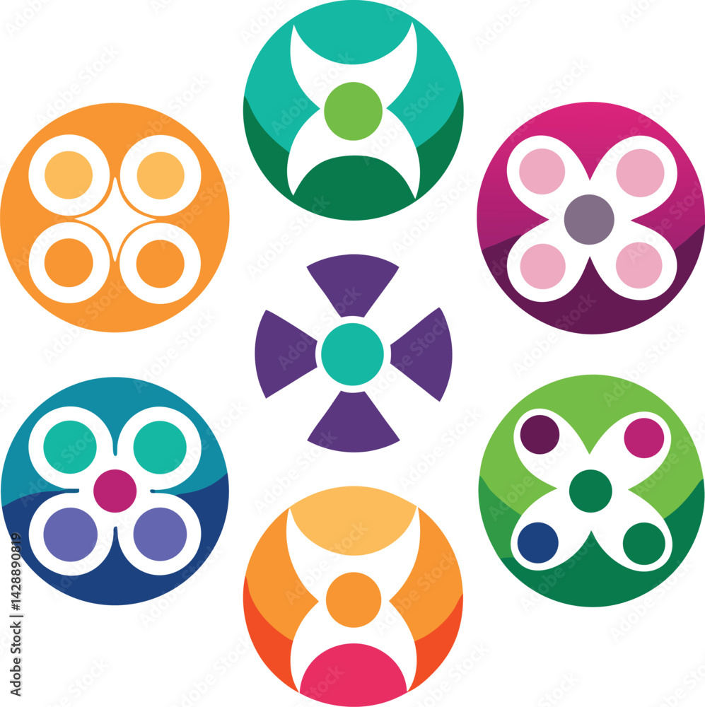 Poster seamless colorful circles design as a vector pattern illustration with abstract texture