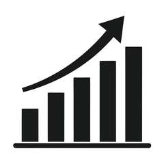 Upward Trend Bar Graph Vector Illustration