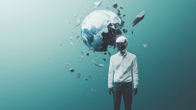Visualizing ai transformation minimalist studio abstract art digital environment elevated perspective conceptual design for enhanced seo engagement